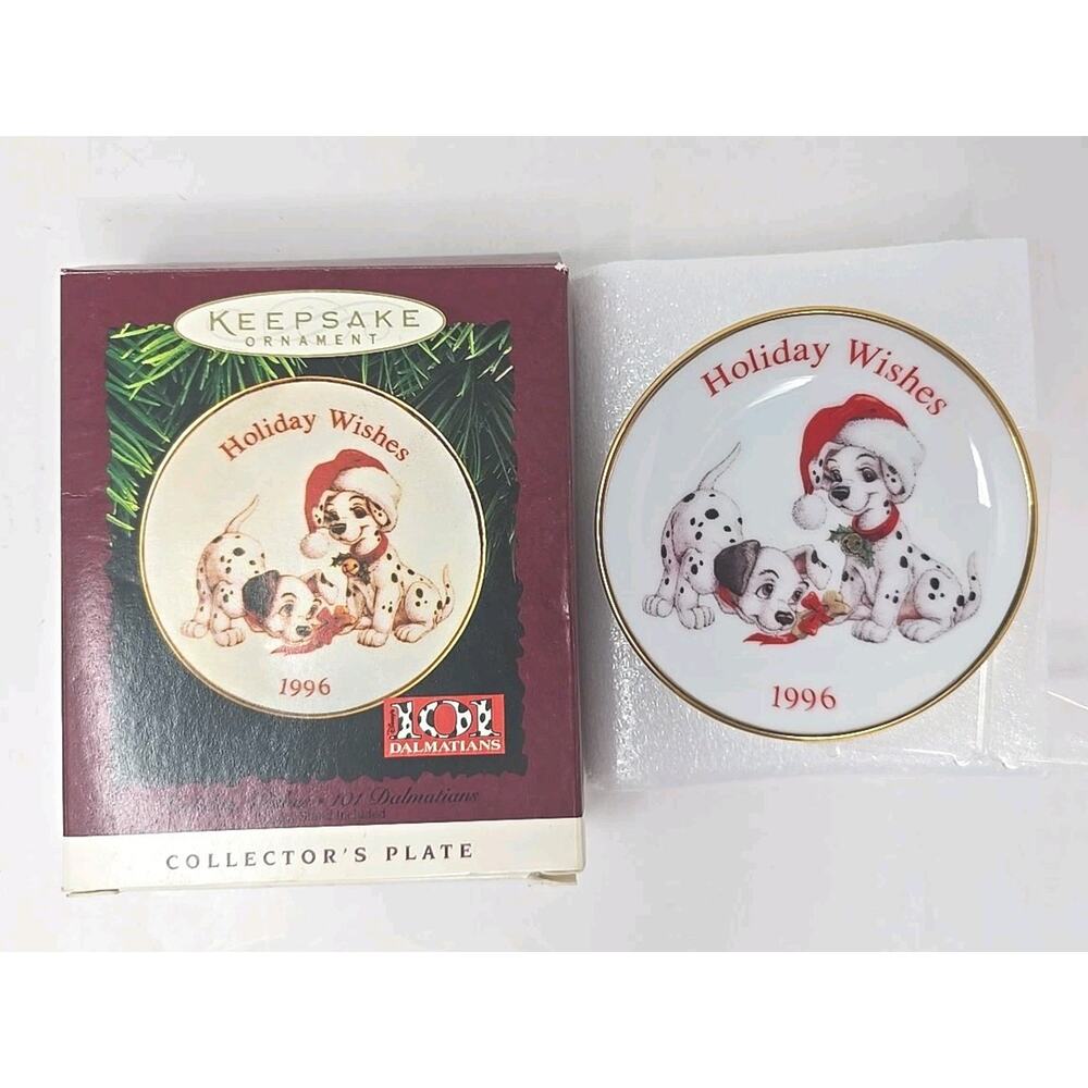 Hallmark 1996 Holiday Wishes 101 Dalmations Fine Porcelain Keepsake U108